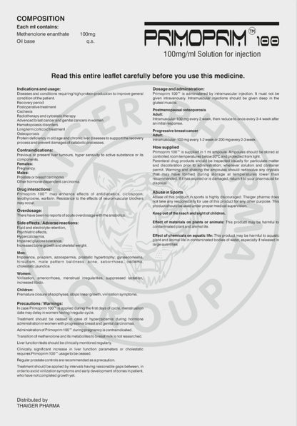 PRIMOPRIM 100

METHENOLONE ENANTHATE 100 MG