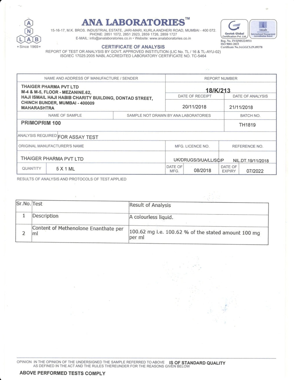 PRIMOPRIM 100

METHENOLONE ENANTHATE 100 MG