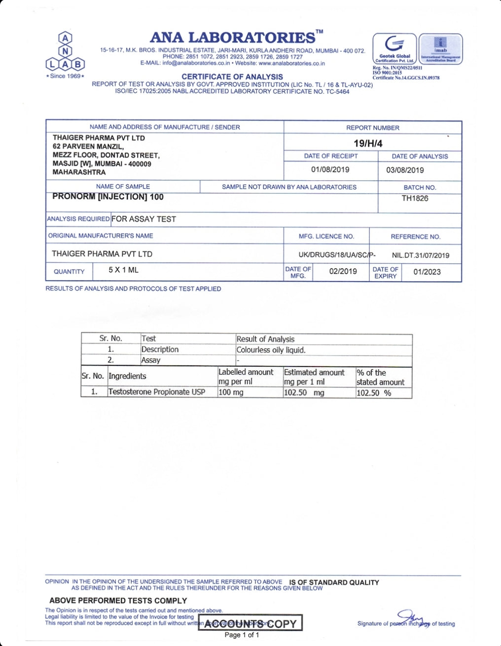 PRONORM 100

TESTOSTERONE PROPIONATE 100 MG